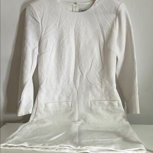 Veronica Beard Textured White Mini Channing Dress US 8 Elegant Retail$548.00